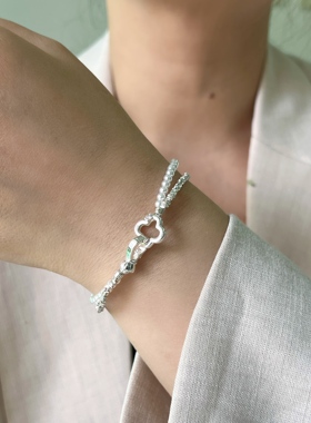 碎银子双层珍珠手链女 施家人造澳白小米珠手串轻奢时尚新中式