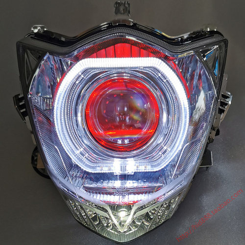 适用极客飒 GIXXER155 GSX150F前大灯总成改装 双光透镜天使眼LED - 图0
