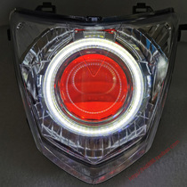 Suitable for CB150S WH150-7 male handsome front headlamps assembly Q5 sea 5LED Double light lens Angels Devil Eye