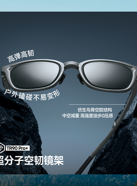 蕉下惠灵顿框超轻折叠防UV墨镜