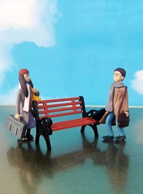 情侣人物老两口老夫妻摆件男孩女孩微景观配件盆景装饰品鱼缸造景