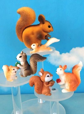 仿真迷你小松鼠微景观摆件动物