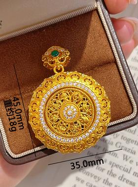 女沙金花丝如意可转动尖晶石项链