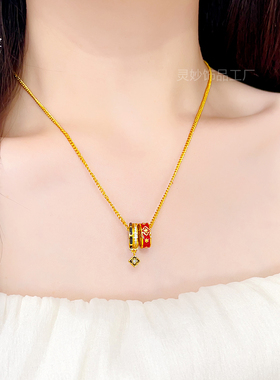 沙金点钻万相花路路通项链女送礼