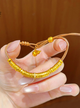 女沙金古法碎银几两葫芦盘缠手链