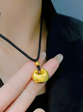 女沙金999小胖福平安锁吊坠宝宝