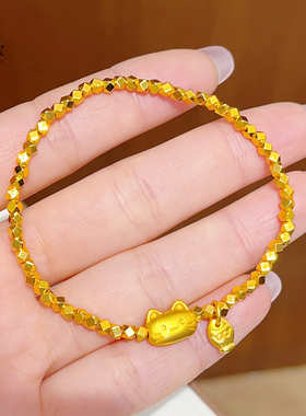 女沙金猫咪与鲷鱼烧碎金手链