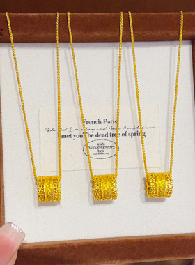 女沙金镂空花丝腰缠万贯麦穗项链