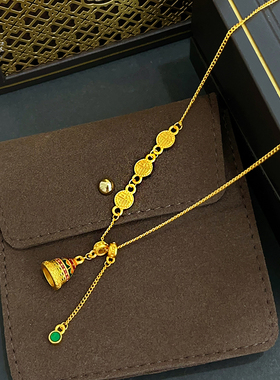 女沙金999珐琅彩许愿塔项链藏式