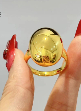 女沙金999大鸽子蛋戒指时尚气质