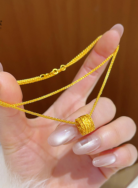 女沙金腰缠万贯路路通吊项链