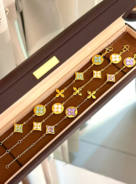 古法沙金白蓝紫贝母老花项链手链