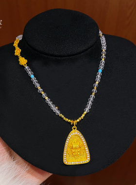 女沙金点钻金刚杵黄财神葫芦项链