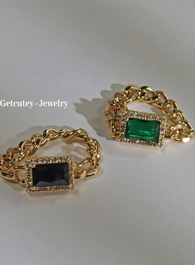 联合欧美金属高级感黑钻网红锁链