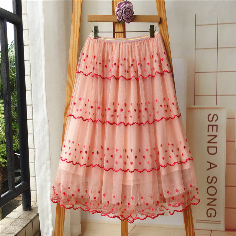 茜依秀夏新百搭仙女甜美长蓬蓬裙 茜依秀半身裙