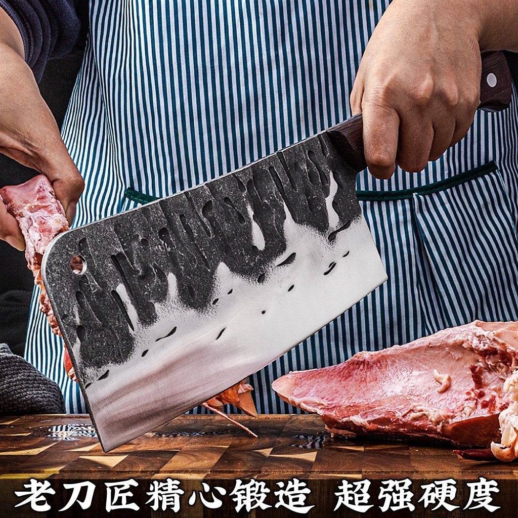 龙泉锻打砍骨头专用刀砍骨刀家用斩骨刀切骨剁大骨头商用杀猪刀具_虎窝淘
