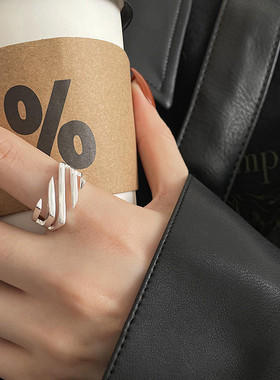 法式复古小众设计多层镂空线圈缠绕戒指女轻奢高级感个性夸张指环