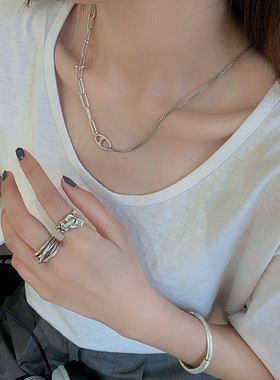 欧美ins风复古做旧韩版街头戒指