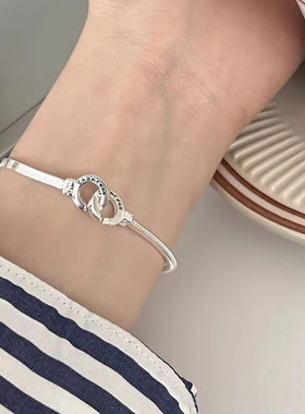 韩版时尚百搭简约环环相扣蛇骨手链女ins风小众气质高级感手饰潮