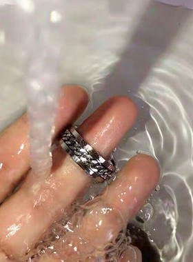 啤酒瓶盖ins链条旋转情侣戒指环