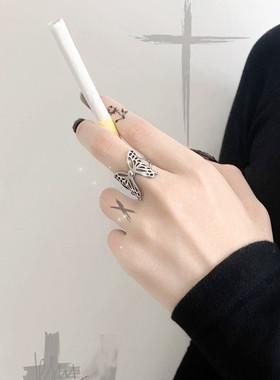 欧美风饰品开口可调节蝴蝶戒指