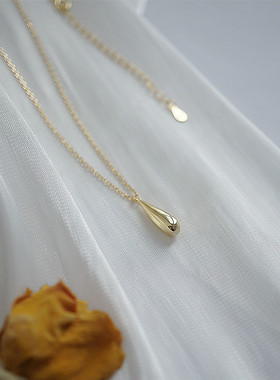 简约小水滴项链925纯银锁骨链