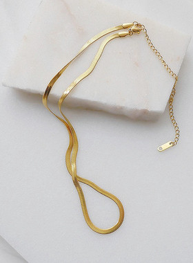 CHOKER欧美网红同款钛钢镀金项链