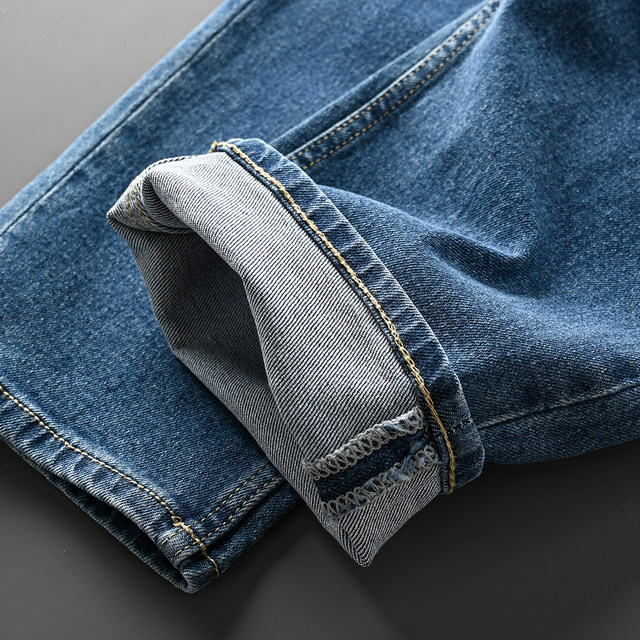 Foreign trade original women's clothing classic 4-color slim fashion casual high-waist tapered ankle-length daddy straight denim trousers