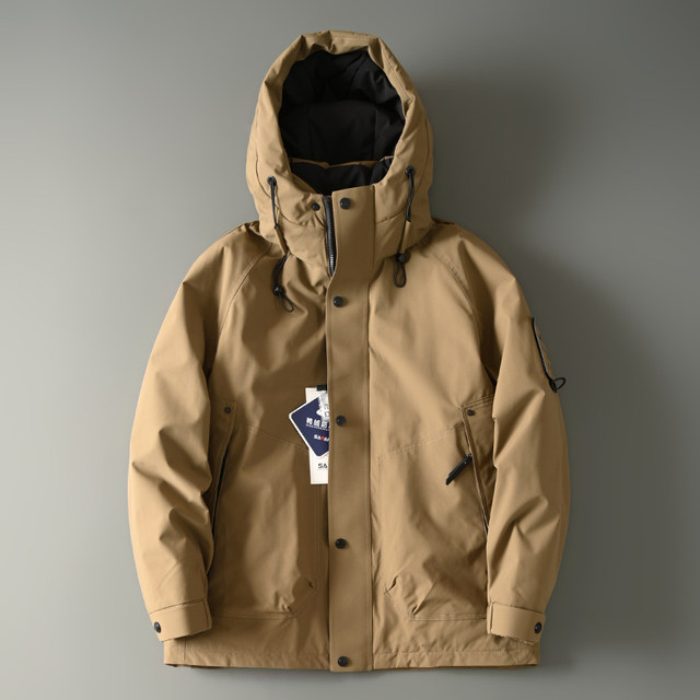 Cold-proof hooded thickened warm workwear down jacket