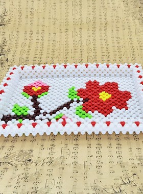 串珠牡丹茶盘创意现代水果成品