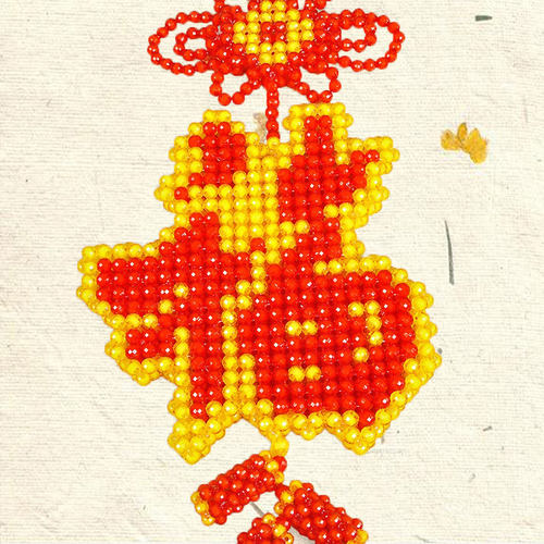 手工串珠鞭炮福字中国结大挂件新房客厅玄关餐厅节日装饰成品流苏 - 图1