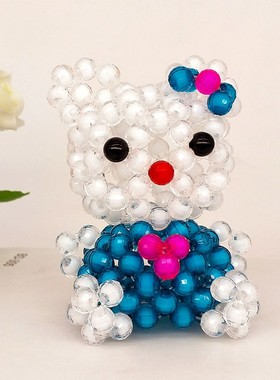 手工串珠kt猫十二生肖成品小摆件