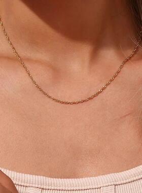 Exquisite Gold Plated Stainless Steel Thin Chain Necklace fo
