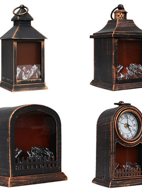 亚马逊美式led壁炉灯火焰灯桌面悬挂橱窗工艺品装饰火炉摆件