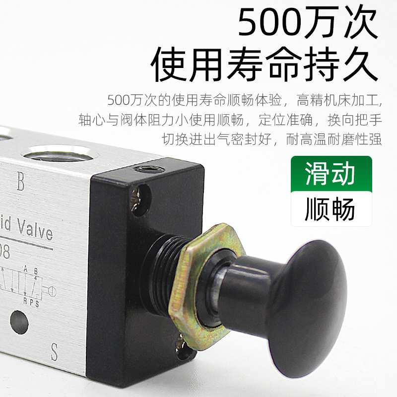 气动开关手动阀4H210-08手扳阀气缸换向机械阀4R210手拉控制阀门 - 图1