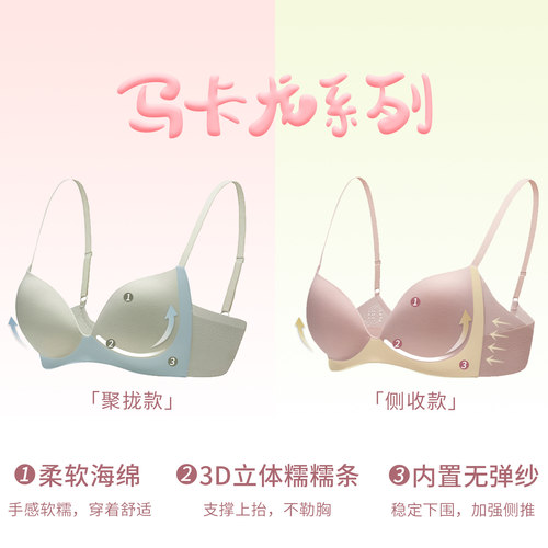 华歌尔Wacoal马卡龙文胸内衣女聚拢小胸显大侧收软支撑少女胸罩杯 - 图0