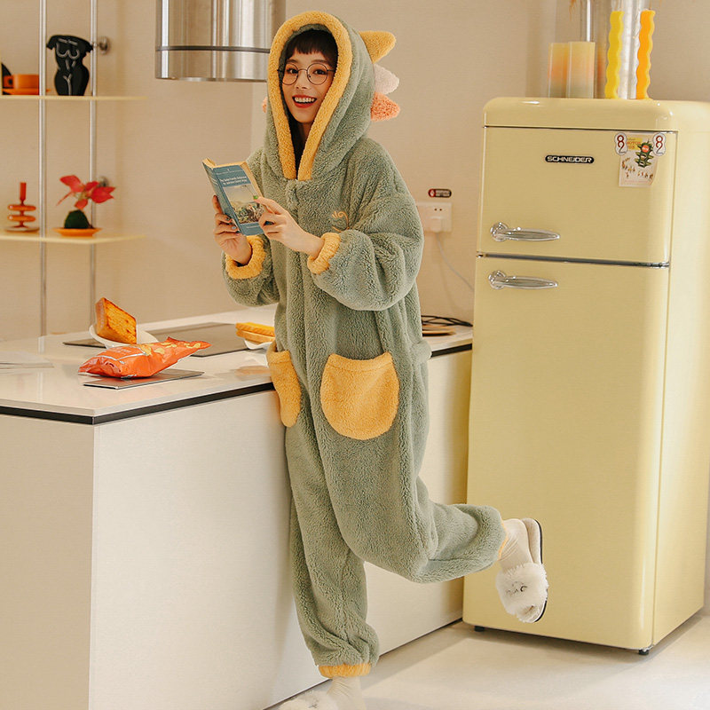 十二星座冬珊瑚绒可爱学生连体睡衣 戴蜜睡衣/家居服套装