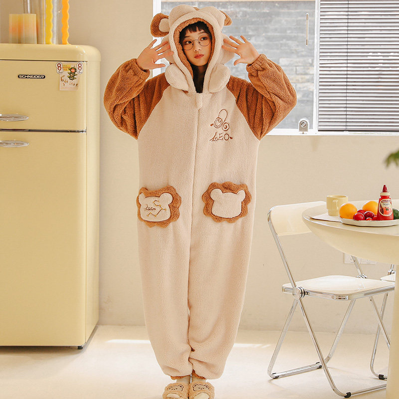 十二星座2022年新款连体珊瑚绒睡衣 戴蜜睡衣/家居服套装