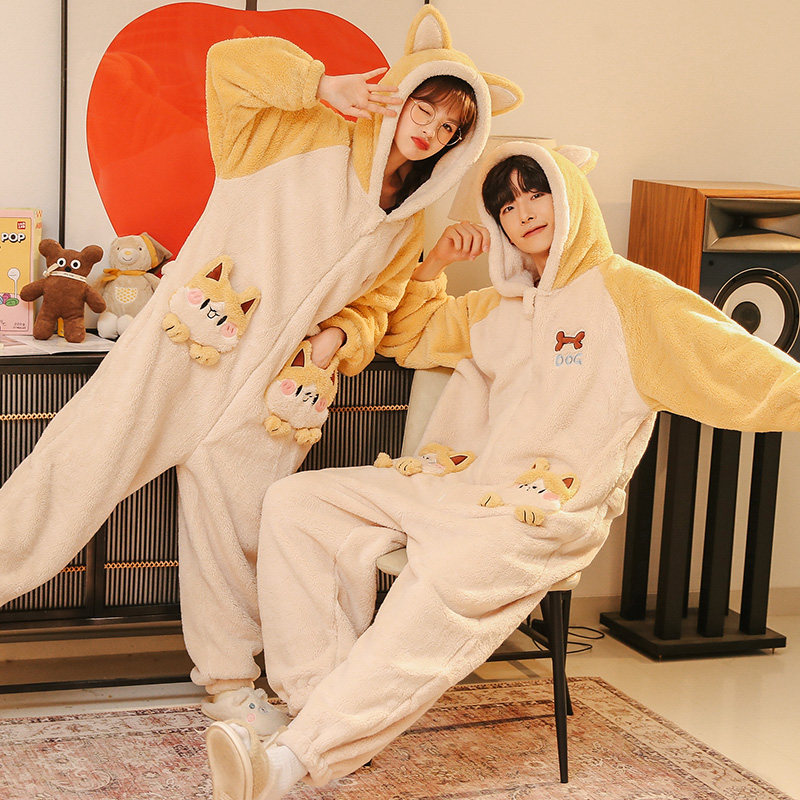 秋冬季情侣珊瑚绒2022年新款睡衣 戴蜜睡衣/家居服套装