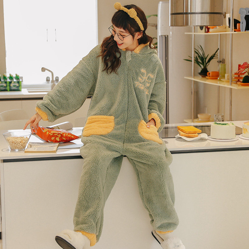十二星座冬珊瑚绒可爱学生连体睡衣 戴蜜睡衣/家居服套装