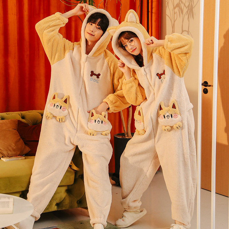 秋冬季情侣珊瑚绒2022年新款睡衣 戴蜜睡衣/家居服套装