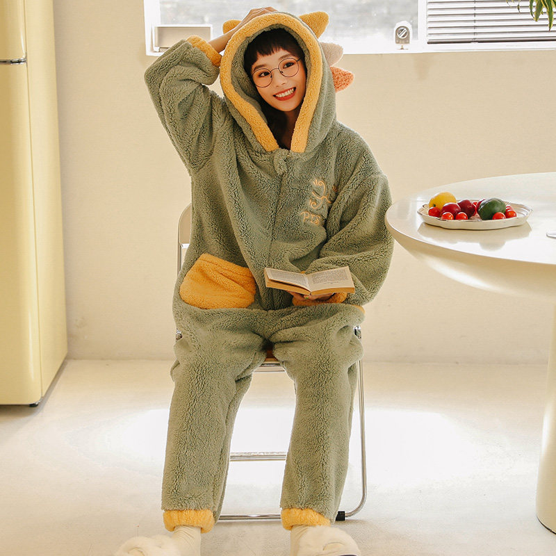 十二星座冬珊瑚绒可爱学生连体睡衣 戴蜜睡衣/家居服套装