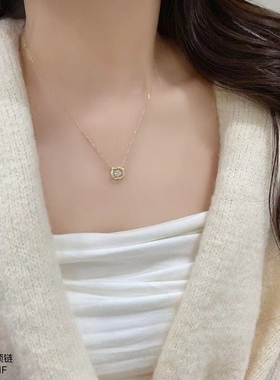 轻奢s925纯银锆石项链女高级感小众锁骨链气质日常通勤颈链2025年