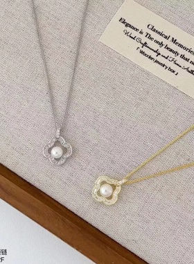 法式小众设计高级感S925纯银珍珠项链女气质锁骨链简约颈链2025年
