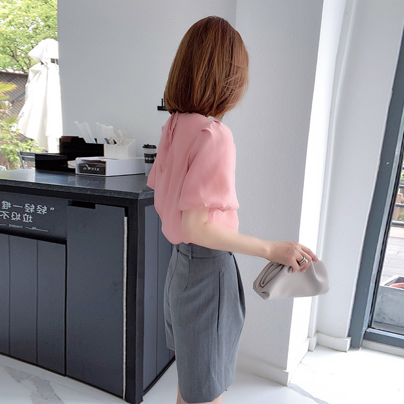 欧洲站2020短袖上衣 梵莉思女装蕾丝衫/雪纺衫