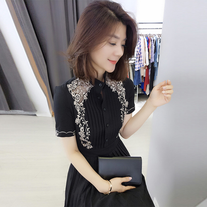 夏装2020新款a字裙子欧货潮百褶裙 梵莉思女装连衣裙