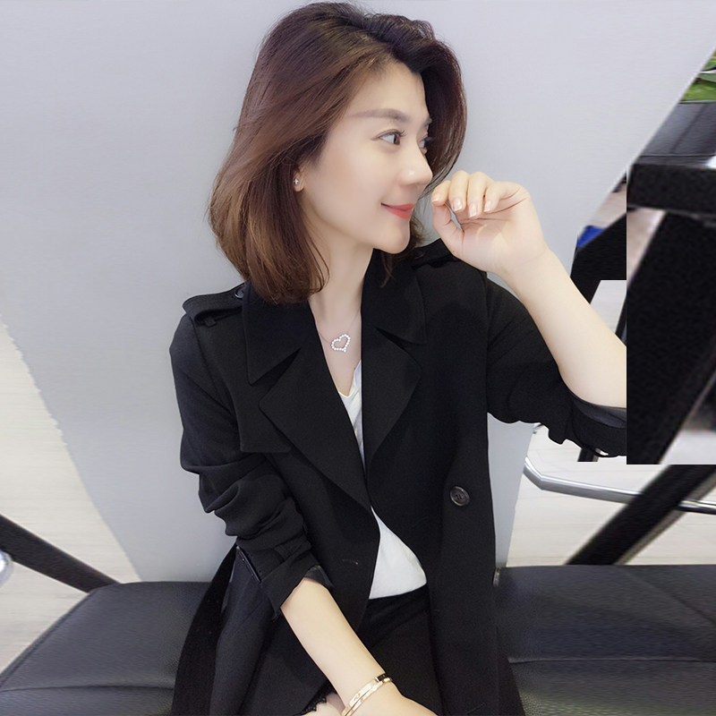 欧洲站秋装女2020新款欧货黑色风衣 梵莉思女装风衣