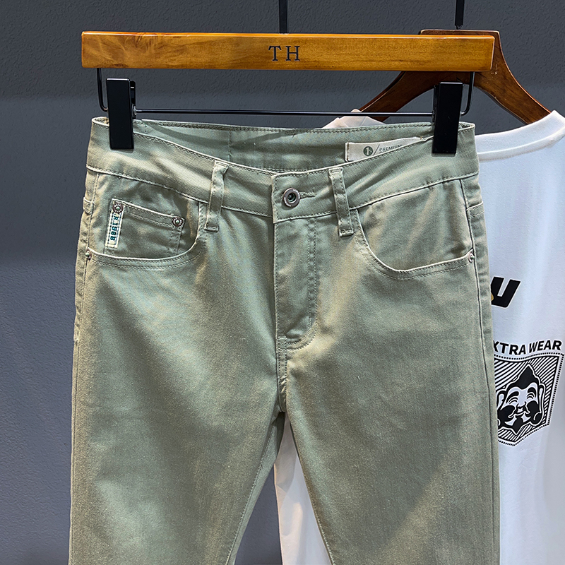 九分裤男士牛仔裤男款2025年夏季新款休闲裤子男纯色9分潮牌青年 - 图2