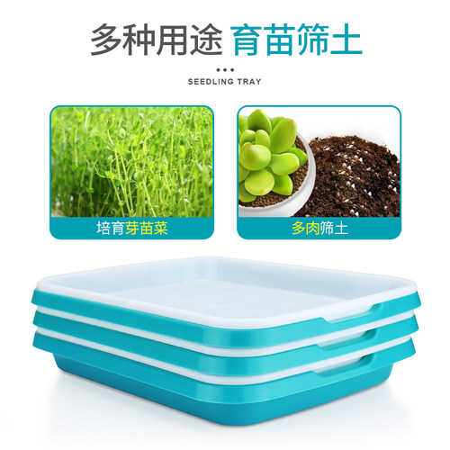 汉轩多肉筛土盘种子发芽盘豆芽菜种芽盆绿豆育苗盘家用无土栽培盆 - 图0