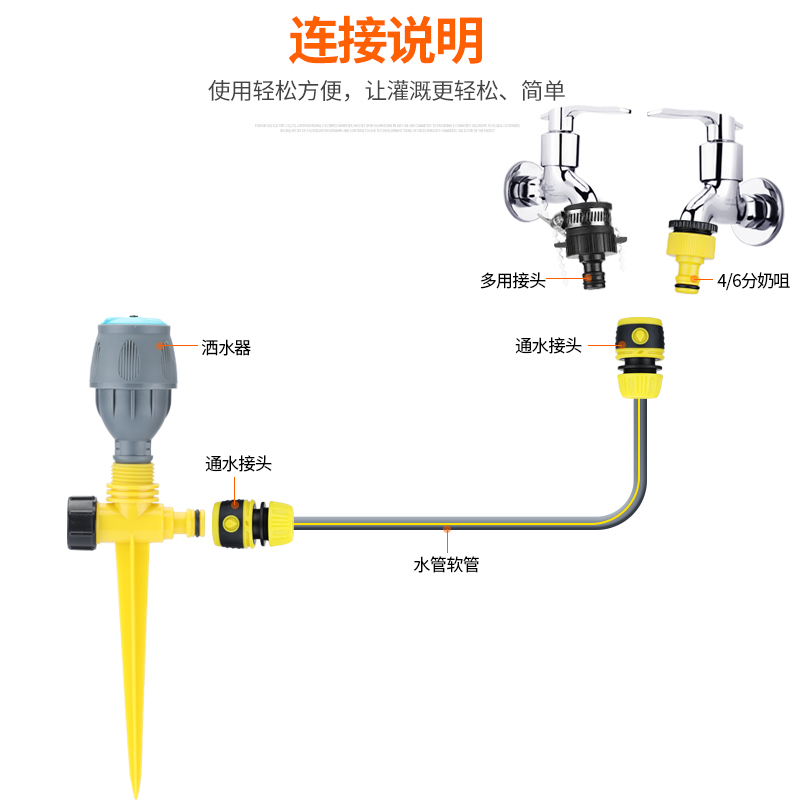 园林自动洒水器360度旋转喷水草坪喷灌浇水绿化灌溉浇地喷淋喷头 - 图2